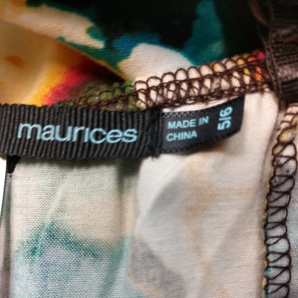 Maurices sleeveless green turqoiuse yellow flowers - Picture 7 of 10